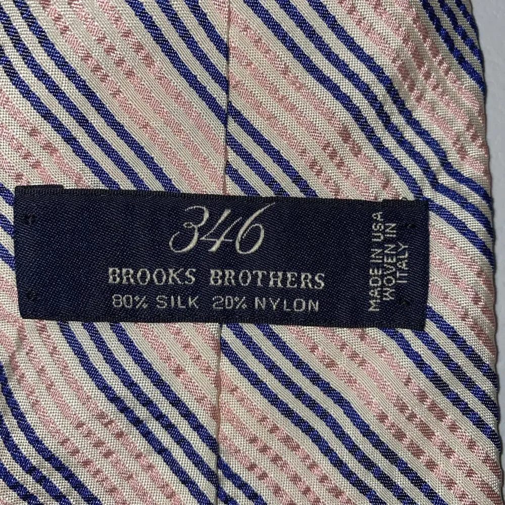 Brooks Brothers Mens Formal Necktie 60”x4” Pink Blue Cream Neck Tie